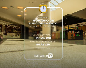 Palladium Ponta Grossa tem horário especial no feriado desta sexta-feira, 26/7